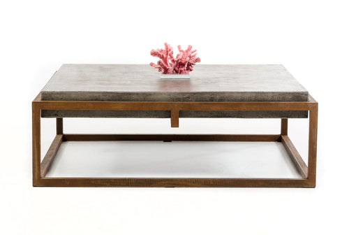 15inches Concrete and Metal Coffee Table
