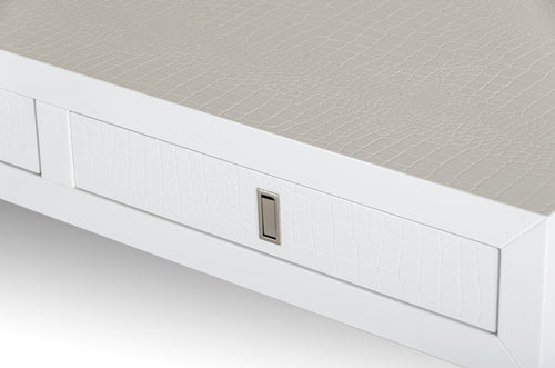 21inches White Crocodile MDF and Steel Desk