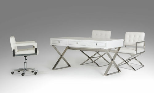 21inches White Crocodile MDF and Steel Desk