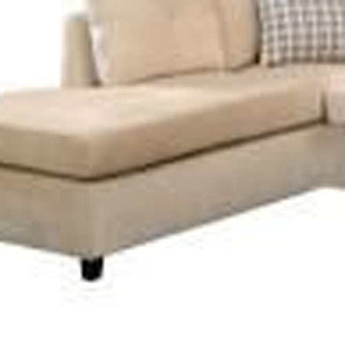 78inches X 33inches X 36inches Gray Velvet Reversible Sectional Sofa