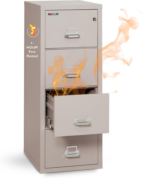 Vertical 4 Drawer Fire Safe File Cabinet 1 Hour Fire Rated
