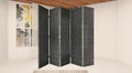 108 x 2.5 x 108 Gray Fabric And Wood Double Sided  Screen