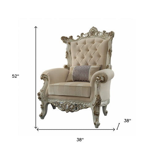 38inches X 38inches X 52inches Fabric Antique Pearl Upholstery