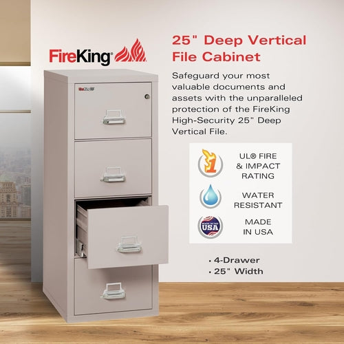 Vertical 4 Drawer Fire Safe File Cabinet 1 Hour Fire Rated