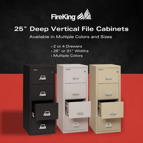 Vertical 4 Drawer Fire Safe File Cabinet 1 Hour Fire Rated