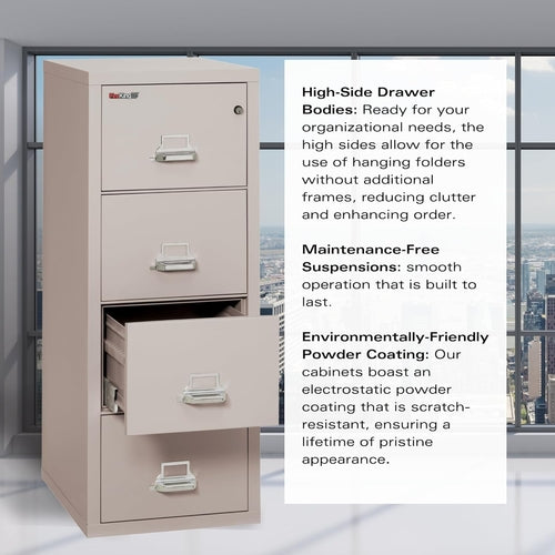 Vertical 4 Drawer Fire Safe File Cabinet 1 Hour Fire Rated