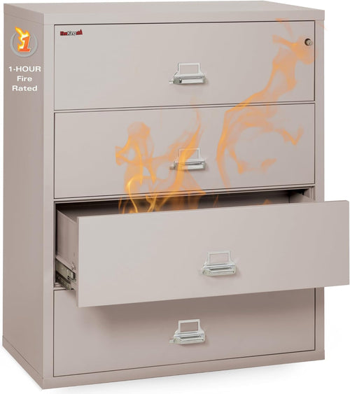 Lateral 4 Drawer Fire Safe File Cabinet With Lock 1 Hour Fire Rated