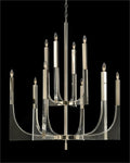 Acrylic and Nickel Ten-Light Chandelier