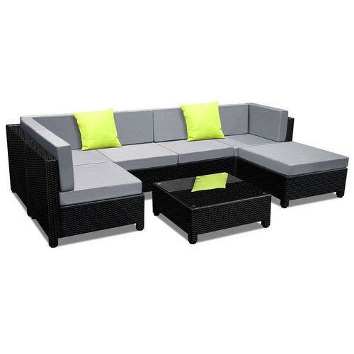 Gardeon 7-Piece Outdoor Sofa Set Wicker Couch Lounge Setting Seat