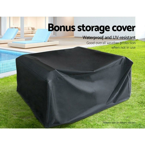 Gardeon 7-Piece Outdoor Sofa Set Wicker Couch Lounge Setting Seat