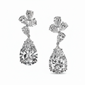 9.6ct Lab Diamond Earrings | Pear Drop Cluster | IGI Certified DEF VS+