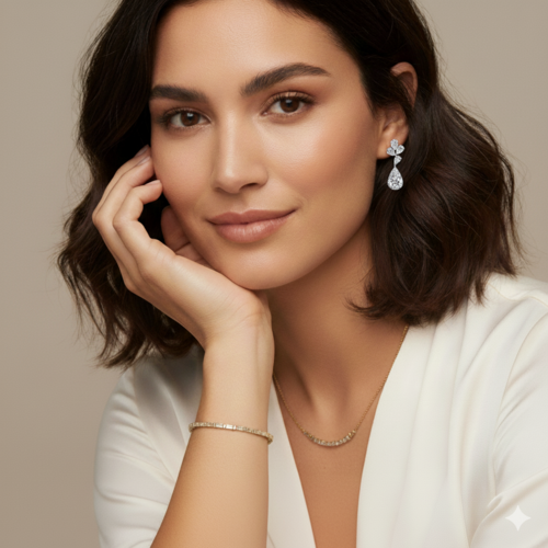 9.6ct Lab Diamond Earrings | Pear Drop Cluster | IGI Certified DEF VS+
