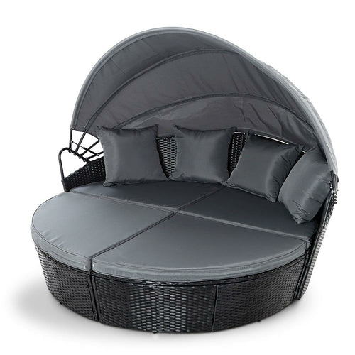 Gardeon Sun Lounge Setting Wicker Lounger Day Bed Outdoor Furniture
