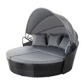 Gardeon Sun Lounge Setting Wicker Lounger Day Bed Outdoor Furniture