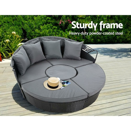 Gardeon Sun Lounge Setting Wicker Lounger Day Bed Patio Outdoor