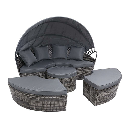 Gardeon Sun Lounge Setting Wicker Lounger Day Bed Patio Outdoor