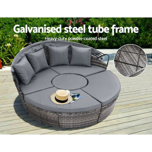 Gardeon Sun Lounge Setting Wicker Lounger Day Bed Patio Outdoor