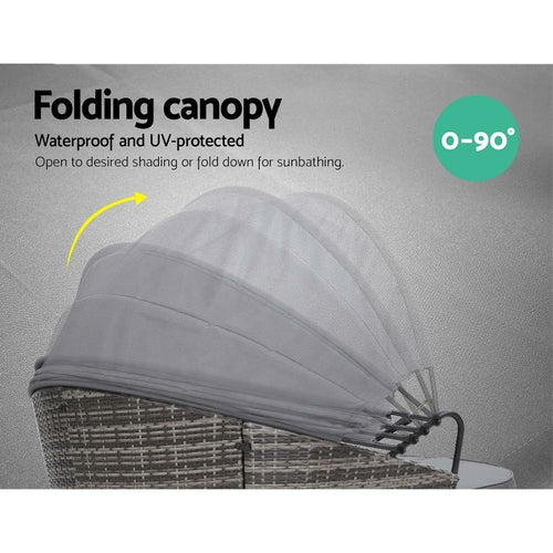 Gardeon Sun Lounge Setting Wicker Lounger Day Bed Patio Outdoor