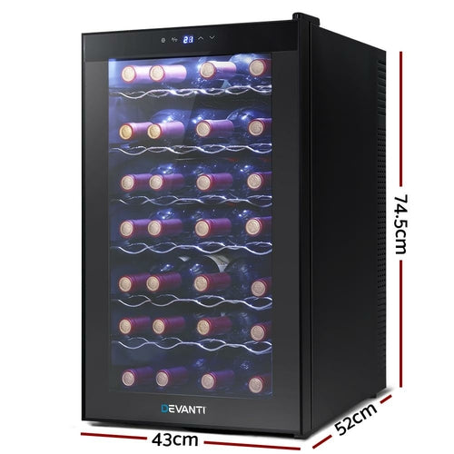 Devanti Wine Fridge Cooler 28 Bottles