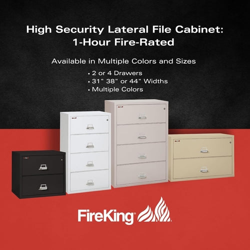 Lateral 4 Drawer Fire Safe File Cabinet With Key Lock 1 Hour Fire