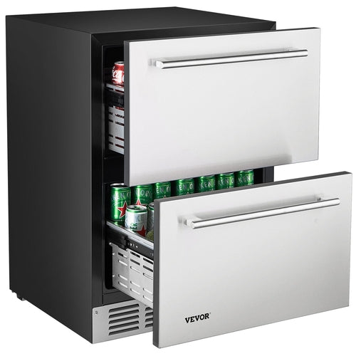 24 Inches Drawer Refrigerator Stainless Steel Dual Drawer Fridge For