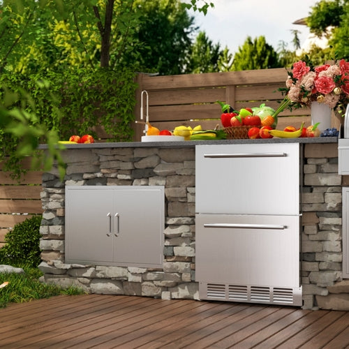 24 Inches Drawer Refrigerator Stainless Steel Dual Drawer Fridge For