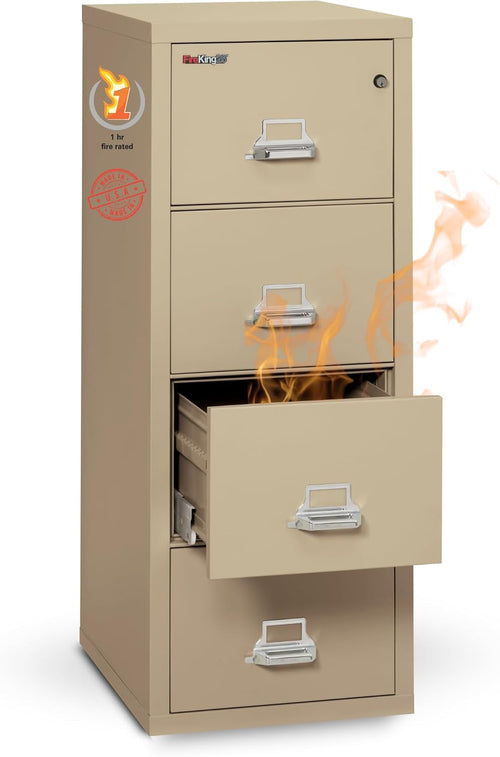 Parchment Four Drawer Fire Safe Legal File Cabinet UL 1 Hour