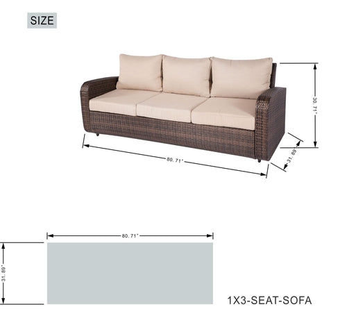 Direct Wicker 5-Piece Outdoor Rattan Furniture Patio Conversation Set