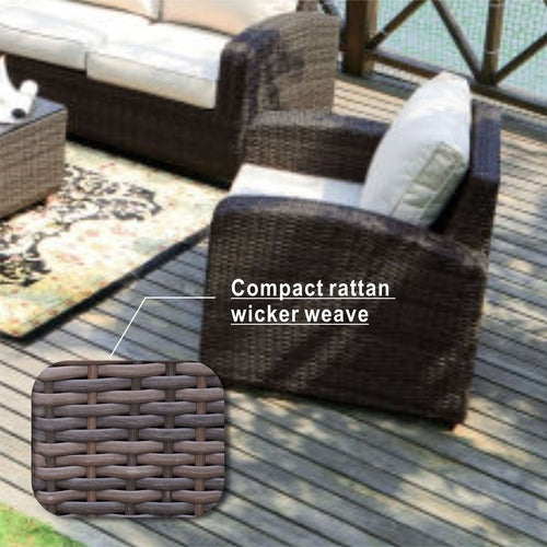 Direct Wicker 5-Piece Outdoor Rattan Furniture Patio Conversation Set