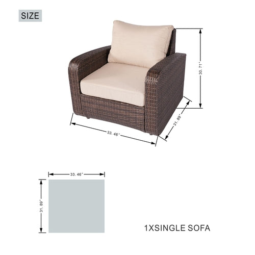 Direct Wicker 5-Piece Outdoor Rattan Furniture Patio Conversation Set