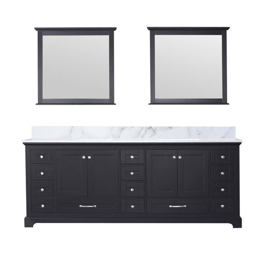 Espresso Double Bath Vanity 84 in. W x 22 in. D, Carrara Marble Top,